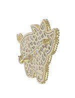 Брошь из лимонного золота c эмалью и перламутром