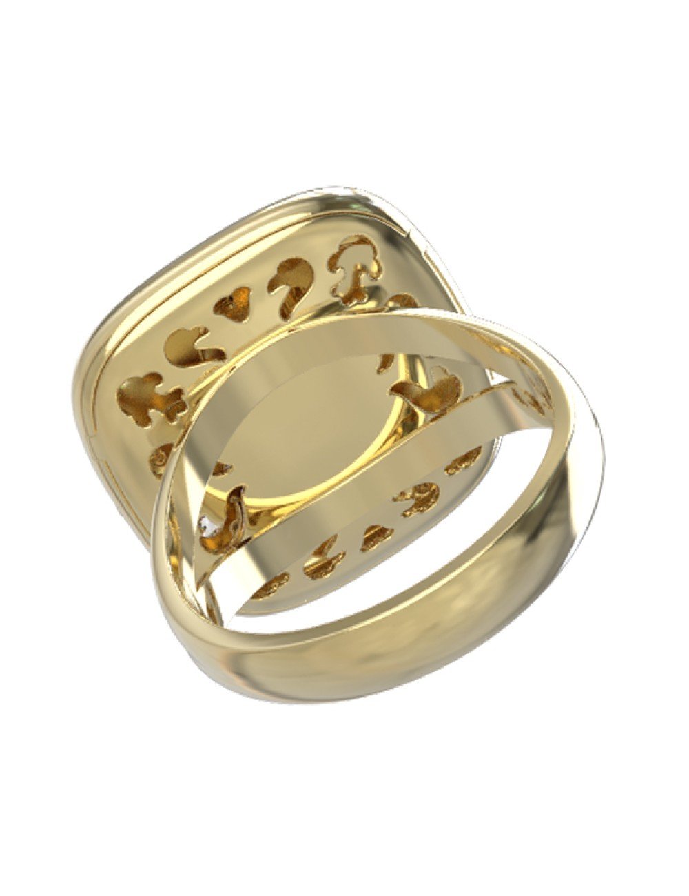 Кольцо из лимонного золота c бриллиантами и малахитом