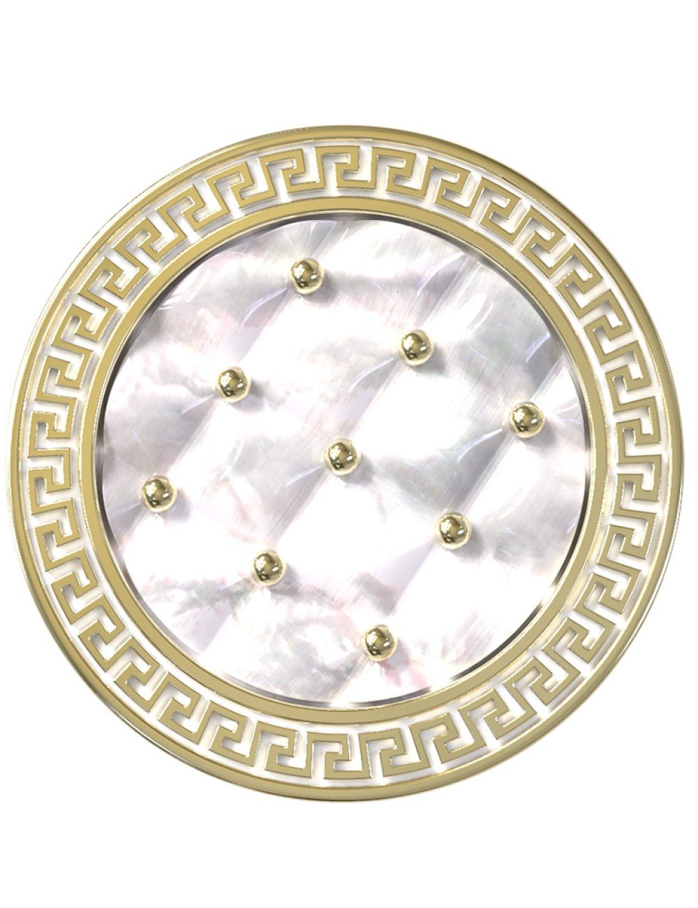 Кольцо из лимонного золота c эмалью и перламутром