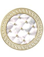 Кольцо из лимонного золота c эмалью и перламутром