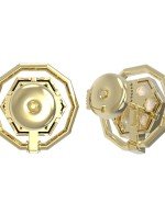 Серьги из лимонного золота c ониксом и перламутром