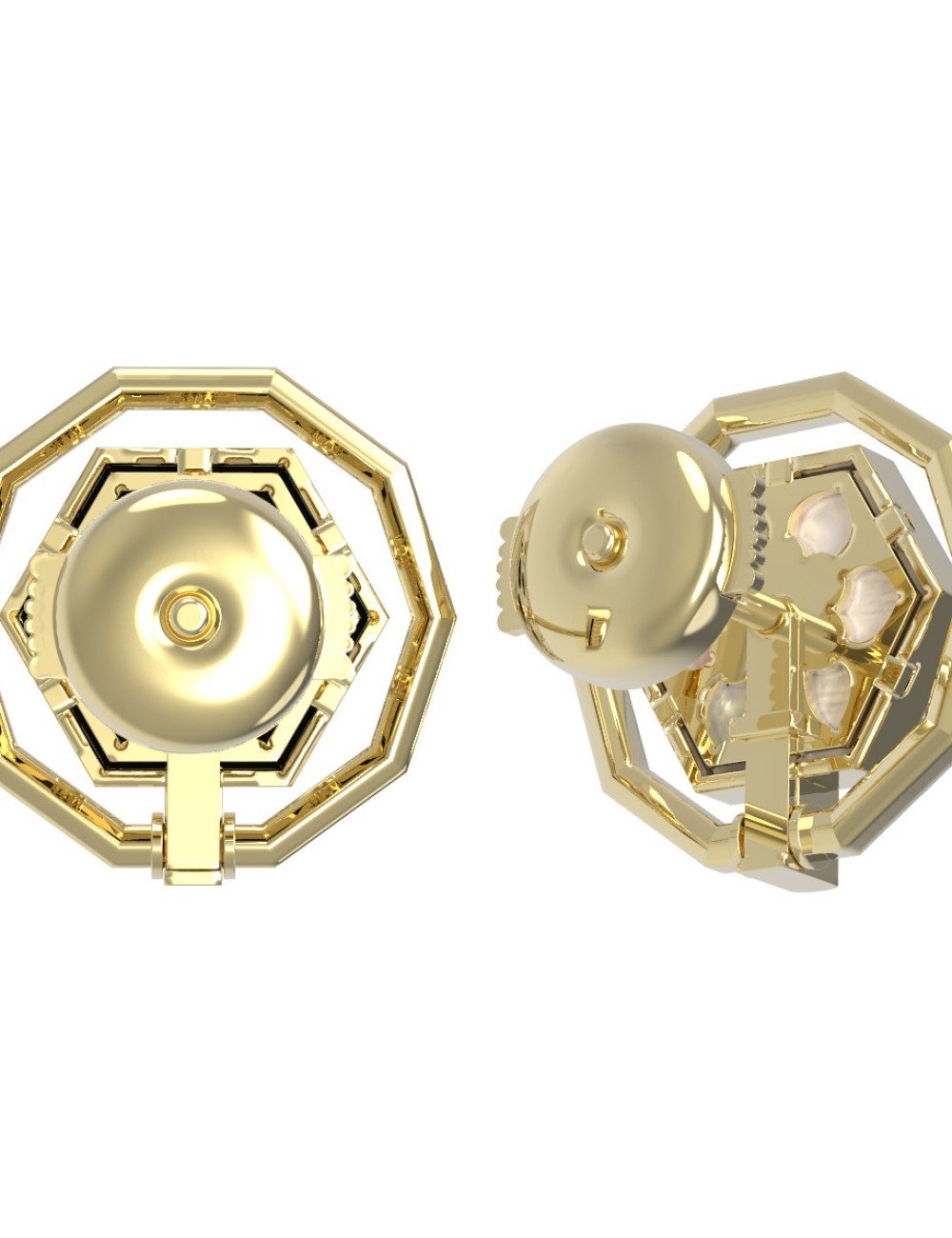 Серьги из лимонного золота c ониксом и перламутром