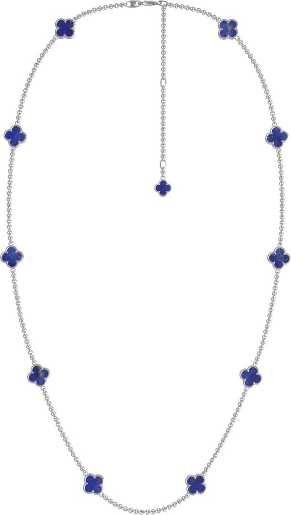 Колье из белого золота c лазуритом