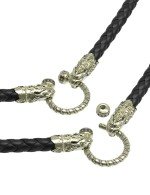 Гайтан из зелёного золота c кожаным шнурком