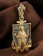 Образок из лимонного золота c эмалью