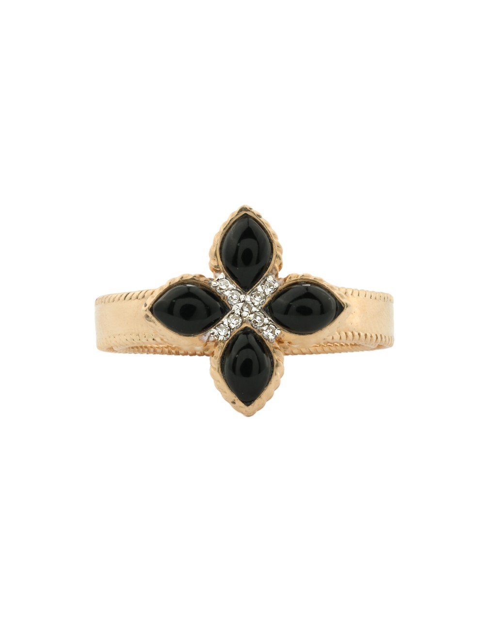 Кольцо из золота c бриллиантами и ониксом