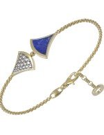 Браслет из лимонного золота c бриллиантами и лазуритом