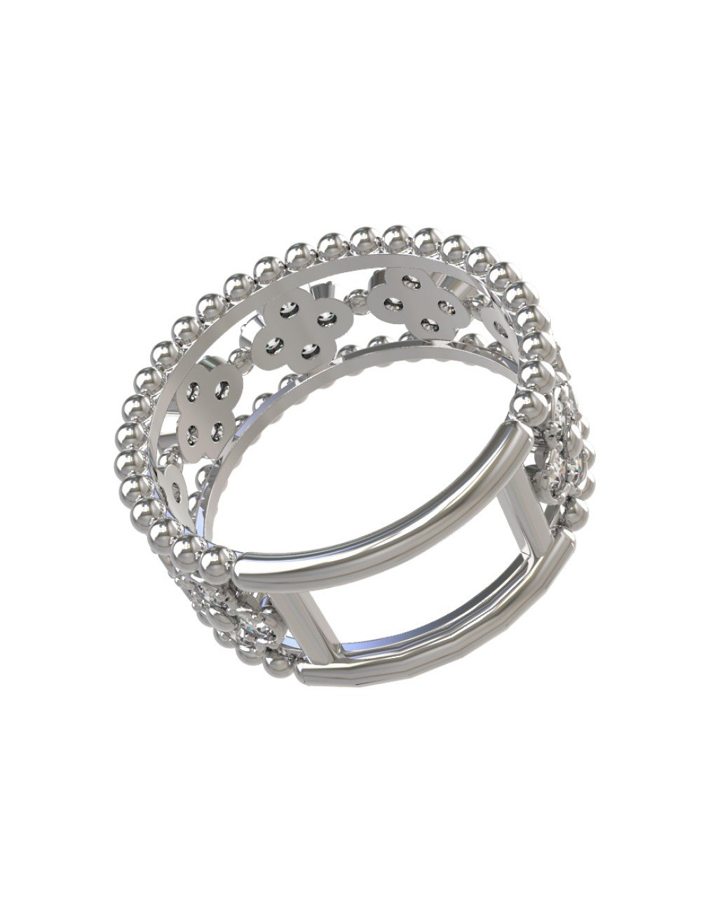 Кольцо из белого золота c бриллиантами