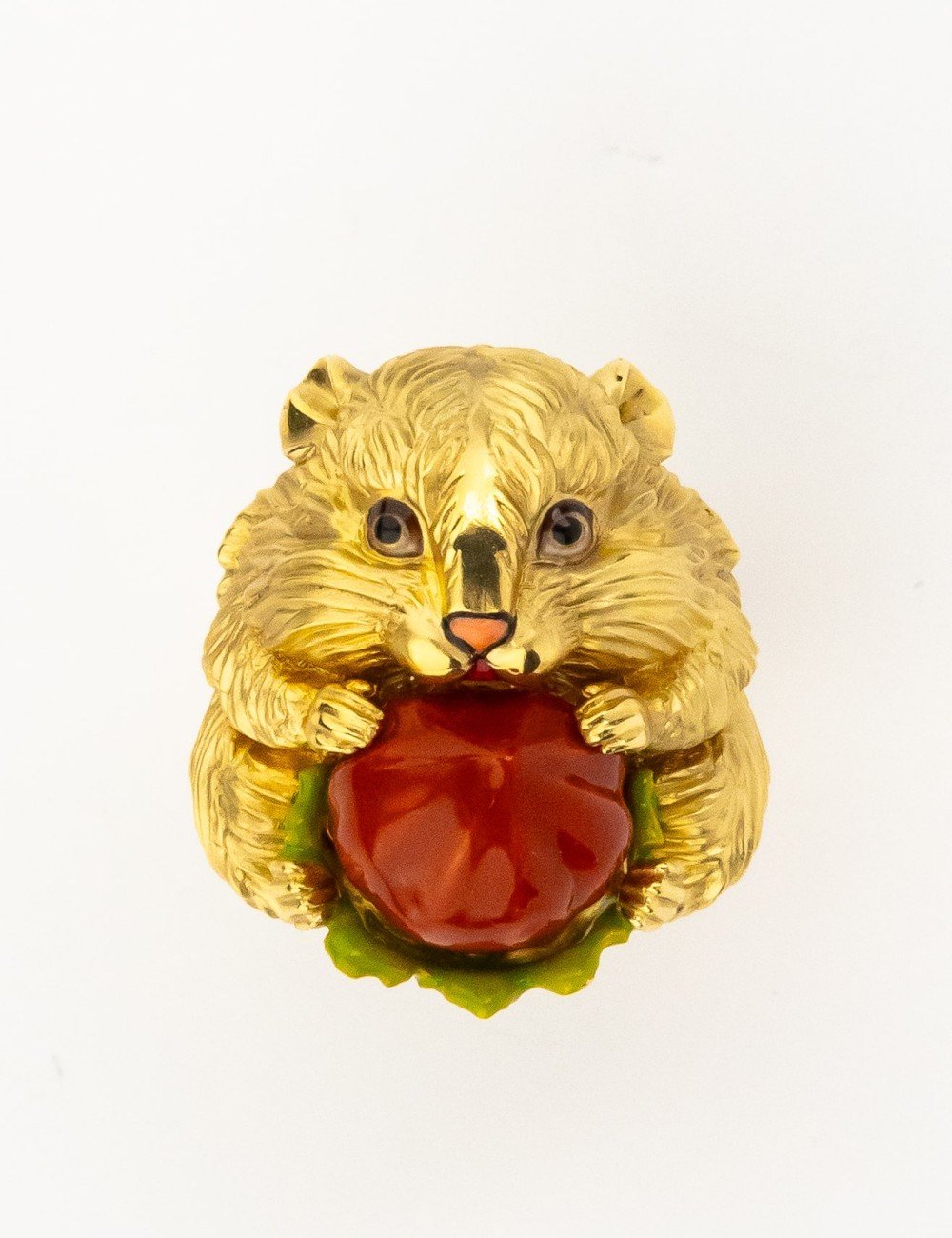 Кольцо из лимонного золота c эмалью