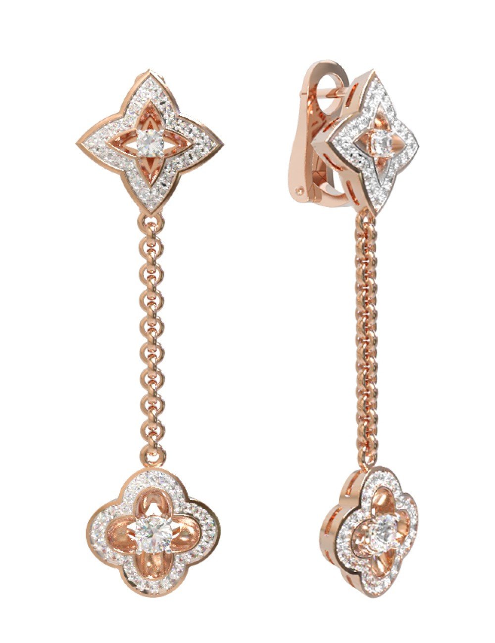 Серьги из золота c бриллиантами