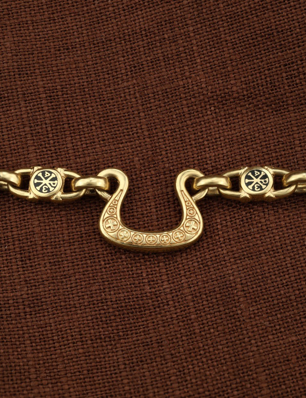 Цепь из лимонного золота c эмалью