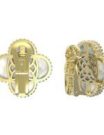 Серьги из лимонного золота c бриллиантами и перламутром