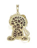 Подвеска из лимонного золота c эмалью и тигровым глазом