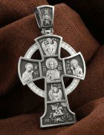 Крест из белого золота c бриллиантами