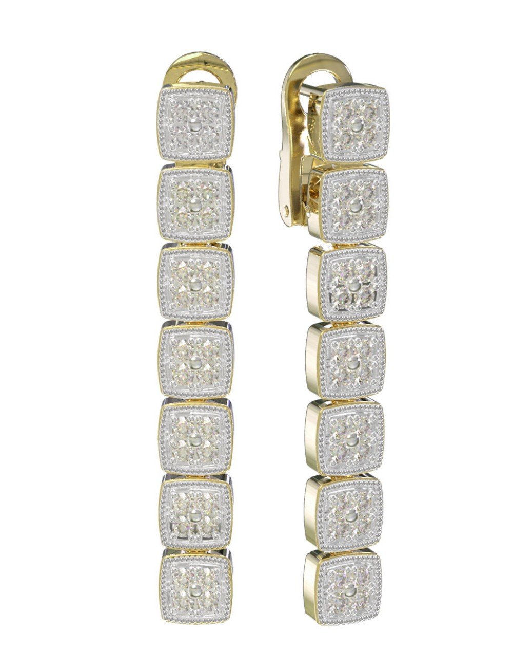 Серьги из лимонного золота c бриллиантами