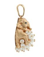 Подвеска из золота c эмалью и жемчугом