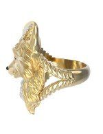 Кольцо из лимонного золота c эмалью