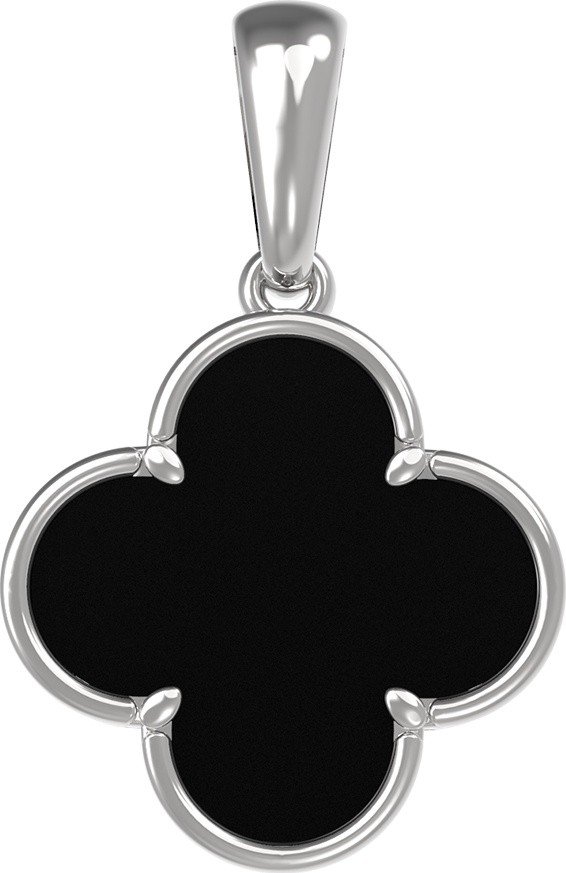 Подвеска из белого золота c ониксом