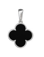 Подвеска из белого золота c ониксом