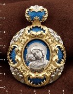 Образок из лимонного золота c эмалью