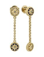 Серьги из лимонного золота c бриллиантами, лазуритом и перламутром