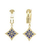 Серьги из лимонного золота c бриллиантами и лазуритом