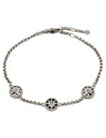 Браслет из белого золота c бриллиантами, ониксом и перламутром