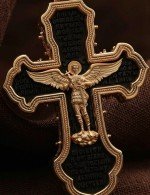 Крест из золота c эбеновым деревом