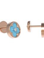 Серьги из золота c бриллиантами и бирюзой