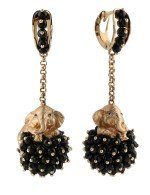 Серьги из золота c эмалью и ониксом