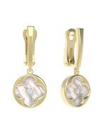 Серьги из лимонного золота c бриллиантами и перламутром