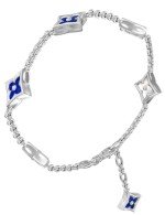 Браслет из белого золота c лазуритом и перламутром