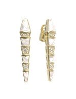 Серьги из лимонного золота c бриллиантами и перламутром