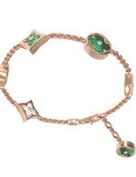 Браслет из золота c бриллиантами, малахитом и перламутром