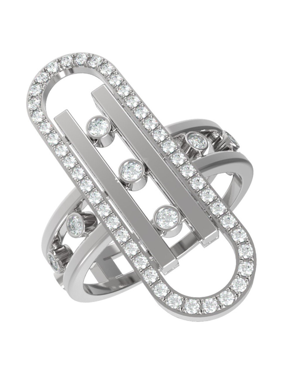 Кольцо из белого золота c бриллиантами