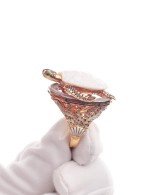 Кольцо из золота c эмалью и бивнем мамонта