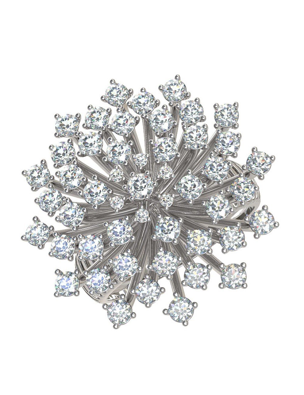 Кольцо из белого золота c бриллиантами