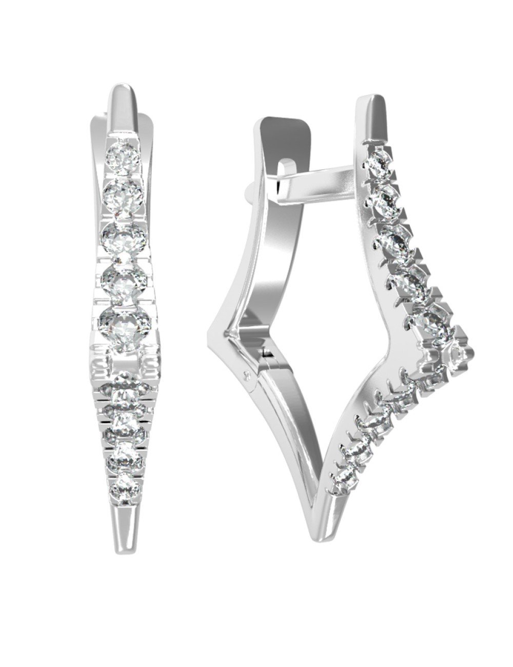 Серьги из белого золота c бриллиантами