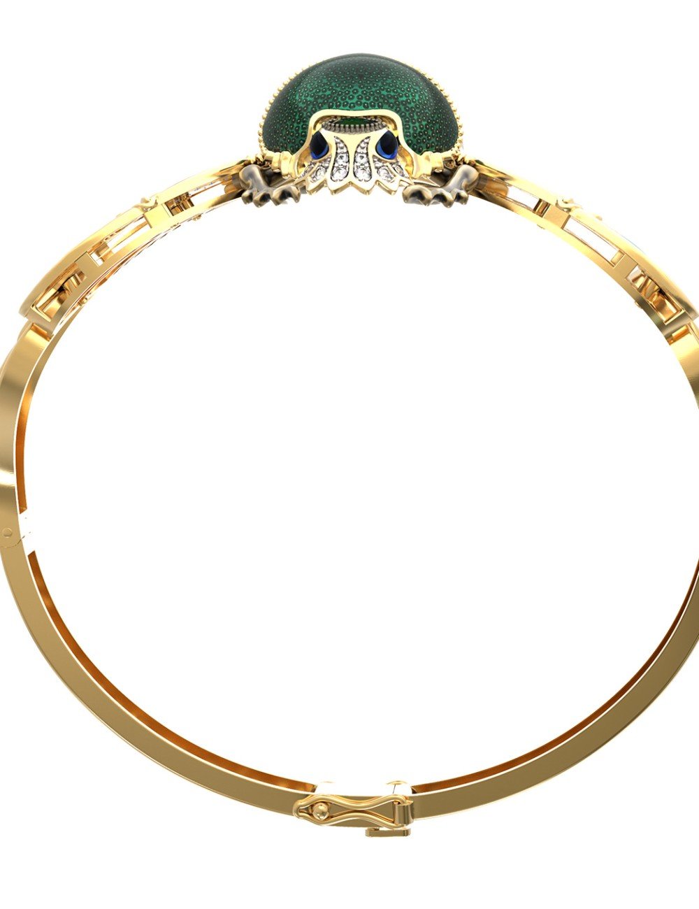 Браслет из лимонного золота c эмалью, фианитом, турмалином и эмалью