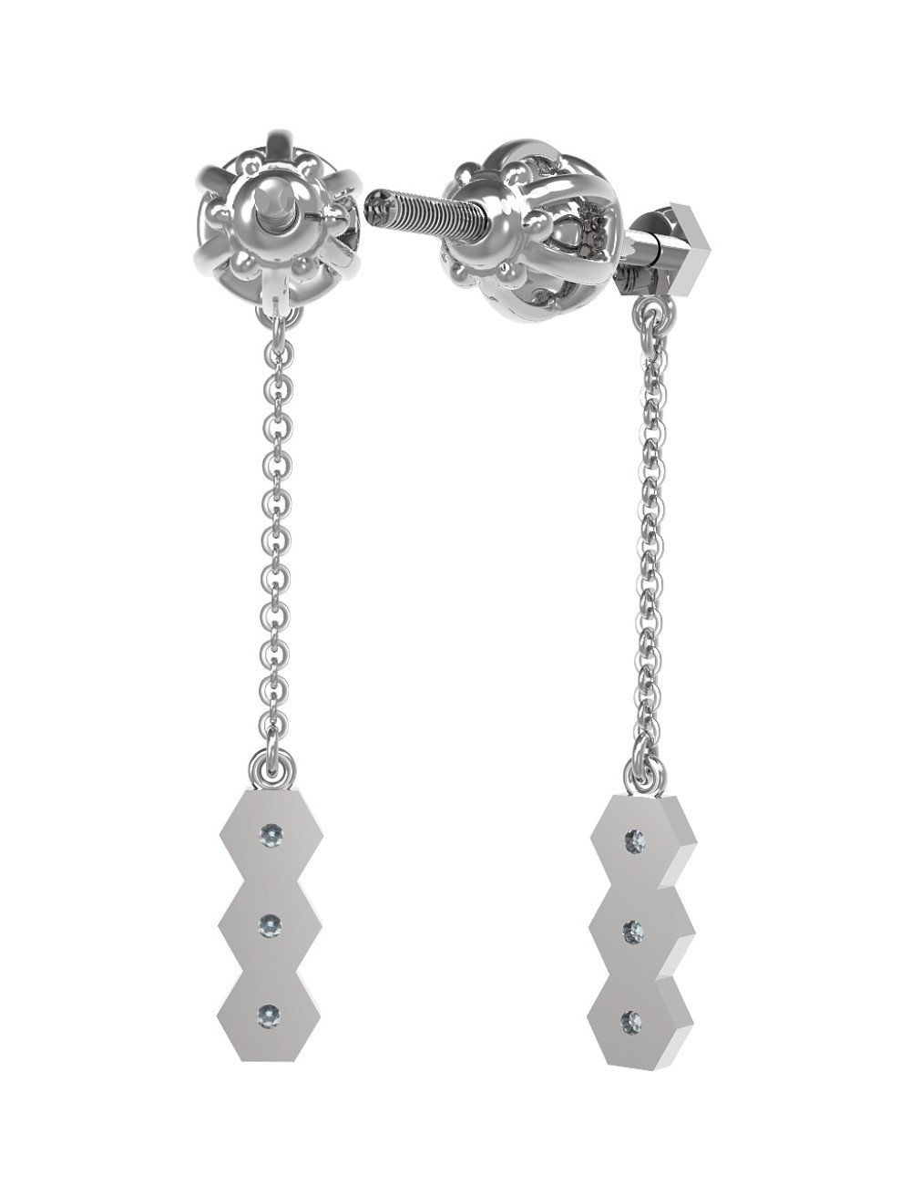 Серьги из белого золота c бриллиантами