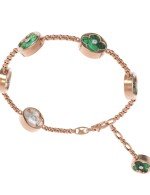 Браслет из золота c бриллиантами, малахитом и перламутром