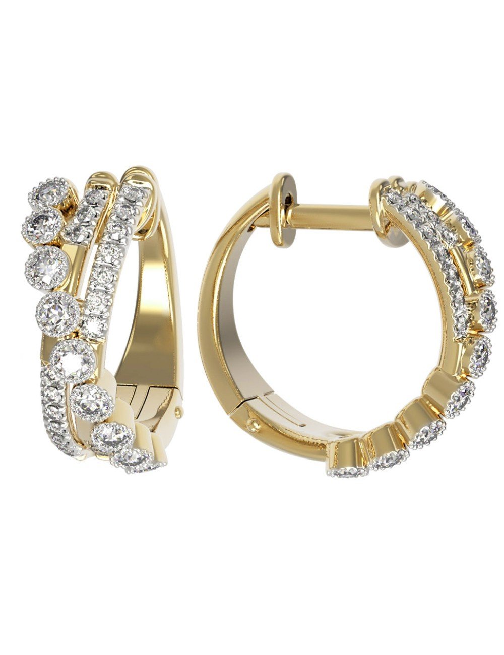 Серьги из лимонного золота c бриллиантами