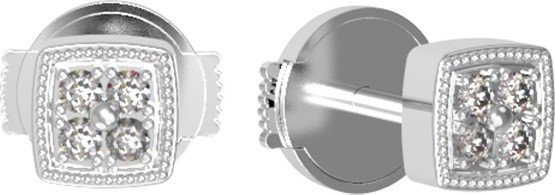 Серьги из белого золота c бриллиантами