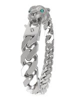 Браслет из белого золота c бриллиантами и изумрудом