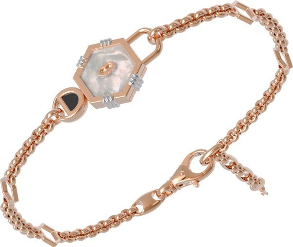 Браслет из золота c ониксом и перламутром