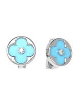 Серьги из белого золота c бриллиантами и бирюзой