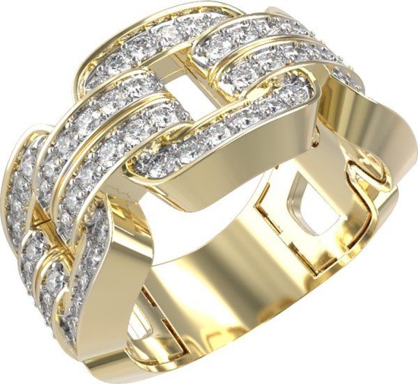 Кольцо из лимонного золота c бриллиантами