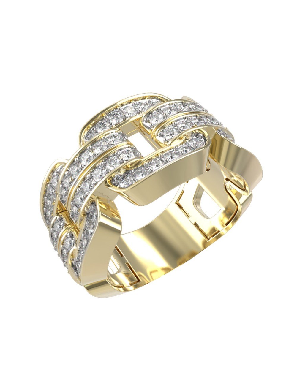 Кольцо из лимонного золота c бриллиантами