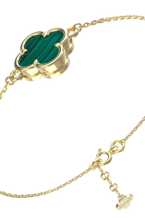 Браслет из лимонного золота c малахитом