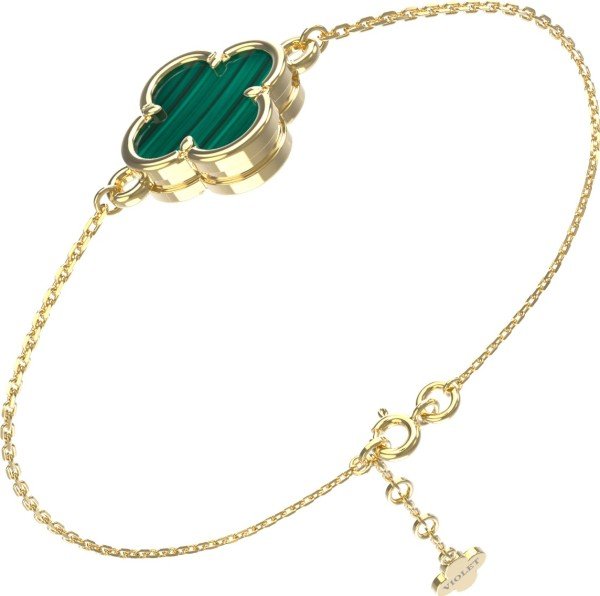 Браслет из лимонного золота c малахитом